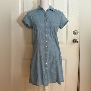 Vintage Ralph Lauren chambray dress size 8 full button
